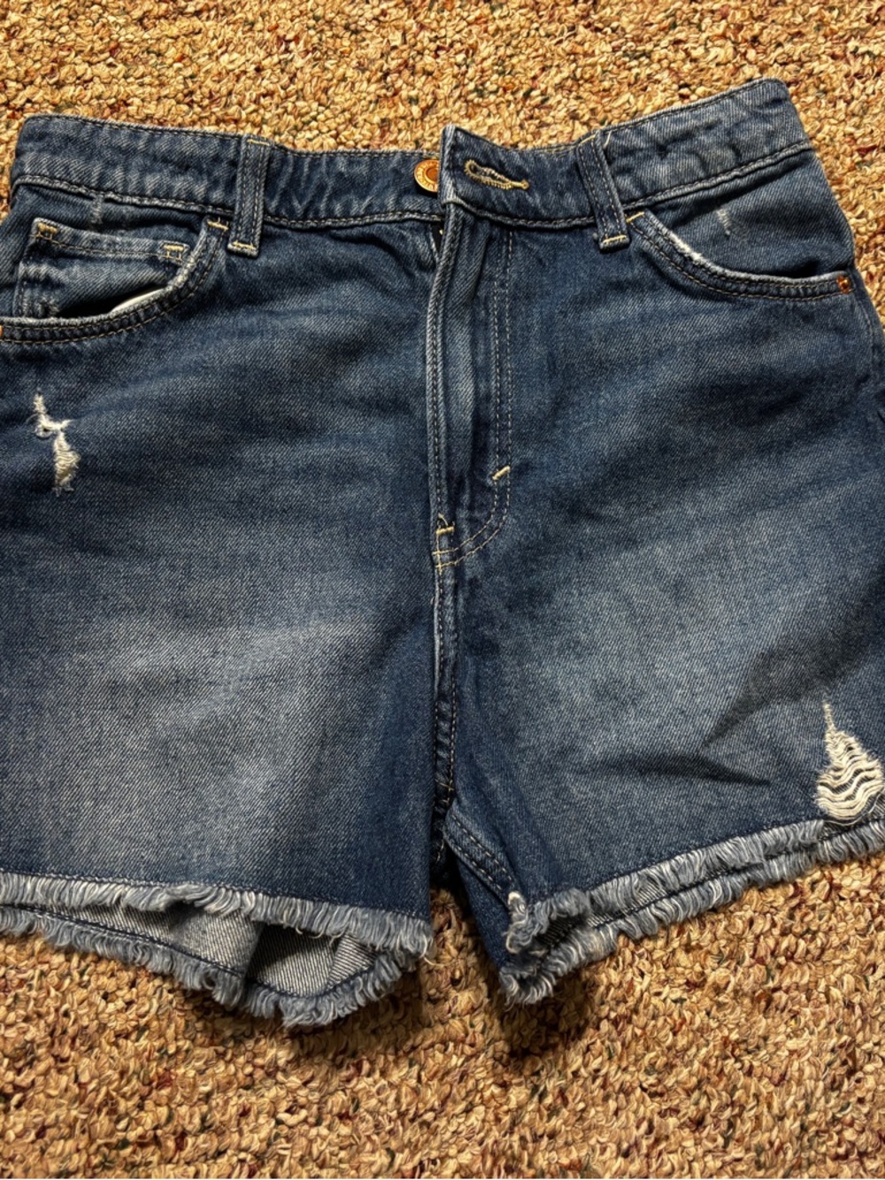 Classic Denim Frayed Hem Shorts H&M 10-11